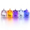RKXKJ Noble Gas Glass Cube, Sealed Element Sample, High‑Purity 99.999%, Chemistry Collection Display Specimen, for Science Education, Available in 5‑Pack/8‑Pack, Without Excitation Base 5
