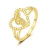 RLMOON Gold Initial Ring for Women Non Tarnish Vintage Initial Heart Ring (Gold T, 9)