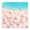RLTXBUK Coastal Beach Diamond Art Kits, Pastel Pink Summer Ocean Seaside Landscape Gem Diamond Painting Art Kits for Kids Adults Beginners, Coastal Granddaughter Room Decor, 11.8x11.8 Inch