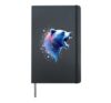 Roaring Bear Head Blue And Pink Wildlife Energy Hardcover Journal, Black