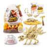 Robo Alive Fossil Find Amber Adventure (Stegosaurus) by ZURU, Surprise Unboxing and Dinosaur Toy for Boys
