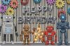 Robot Birthday Backdrop Mechanic Gear Theme Party Banner 72x43 Inch