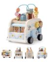 ROBOTIME 8-in-1 Wooden Activity Cube, Educational Toy for Toddlers