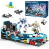 Robot Space Roller Coaster Building Toy for Kids,1293 Pieces Roller Coaster Amusement Park Block Building Set, Interactive Space Station Construction Kit Birthday Gift for Boys & Girls (Age 6+)