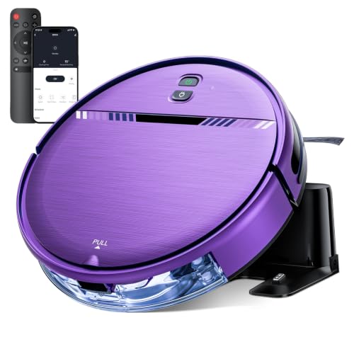 Robot Vacuum With Strong Suction, 2-in-1 Robot Vacuum and Mop Combo Works with Alexa/Google Assistant, Self-Charging, Long Runtime, Schedule, Quiet, for Hard Floors, Low-Pile Carpets and Pets Hair