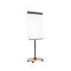 Rocada Natural Flipchart Transformer with Wheels, Height Adjustable Whiteboard with Wooden Frame and Paper Holder, for Horizontal and Vertical Use, 69 x 115 cm, White