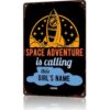 Rocket Space Adventure Vintage Metal Wall Art Signs 8X12 In