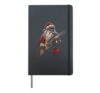 Rock Guitar Santa Claus Playing Guitar - Funny Christmas Hardcover Journal, Black