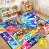 Rogara Kids Rug for Playroom, Sea Animal Play Rug, Educational Learning Play Mat, Soft Non-Slip Machine Washable ABC Alphabet Carpet for Bedroom Nursery Preschool Classroom