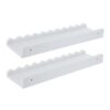 Roleader 2pcs Scalloped Floating Book Shelves for Rooms, White Wood