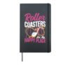 Roller Coaster Roller Coasters Are My Happy Place Hardcover Journal, Black