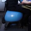 Rolling Balance Seat for Office, Ergonomic Ball Chair with Back Support