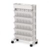 Rolling File Storage Cart with 5 Angled Pockets, 29.92 in, White