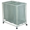 Rolling Laundry Sorter Cart, PVC Frame Laundry Organizer with Removable Washable Mesh Bags and Smooth Rolling Casters for Bathroom Bedroom Laundry Room