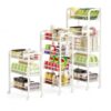 Rolling Utility Cart Organizer with Wheels、White、3 Tiers