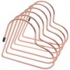 Rose Gold Metal Desktop Storage Rack, Expandable Heart Shaped Holder for Desk, 5 Slot Spring Book Rack, 5.1 x 5.1 in / 13 x 13 cm Compact Size, Office Organization for Magazine and File Storage