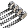 Rosojodg 4Pcs Fade-Resistant Checkerboard Duct Tape - Black and White Plaid Design for Arts and Crafts, Home Decor and DIY Projects