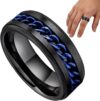 Rotating Ring Sensory Calming Unisex Chain Design Fidget Ring for Office
