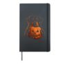 Rottweiler Halloween Dog Lover Jack O Lantern Face Pumpkin Hardcover Journal, Black