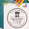 Rottweiler Peeking Round Library Stamp, Duo Hand Mount, 1-5/8 Round
