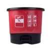 Round Trash Can Household Kitchen Toilet with Cover Deodorant Trash Can Plastic Pedal Type Garbage Sorting Supplies Garbage Can for Indoor (Color : Green) (Red)