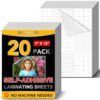 RowinsyDD 20 PCS Self Laminating Sheets, Self Adhesive Laminating Sheets