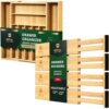 ROYAL CRAFT WOOD Drawer Divider and Organizer for Kitchen Organization - Luxury Bamboo Silverware Drawer Organizer