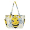 RPLIFE Tote Bag with Pockets, Cute Bees Stripe Work Totes