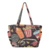 RPLIFE Tote Bag with Water Bottle Pocket, Classic Movie Night Popcorn Black Shoulder Bag