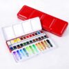 rubens 24 Colors Watercolor Paint Set with Red Metal Box for Adult