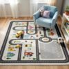 Rug for Playroom Or Bedroom Acrylic 0.27 Inch Low Carpet with Non Backing Stain Resistant Educational Rug for Toddlers Supplies
