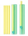 Ruler-Shaped Retractable Pencil Erasers, 6 Holders with 9 Refills, 3.9 in Slide-Out Erasers with 10 cm Measurement Marks