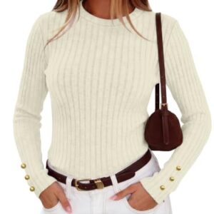 RUMIA Crewneck Pullover Sweaters for Women Long Sleeve Fall Sweater Tops