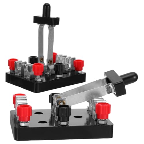 RUNROTOO 2pcs Double Throw Knife Switch Set for Science Experiments and Laboratory Use, Versatile Laboratory Equipment with Precision Circuit Control, Made of Iron and Plastic for Reliable