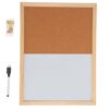 Rustic Whiteboard Cork Board Combo with Wooden Frame, 16x12 Inch