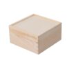 Rustic Wooden Box with Sliding Lid for Crafts and Gifts,15x15x8cm