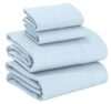 RUVANTI 100% Cotton Flannel Sheets Full Size, Niagara Mist, 4 Piece