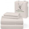 RUVANTI Flannel Sheets Full Size - GOTS Certified 100% Organic Cotton, 4 Piece Warm, Soft & Breathable Set, Deep Pocket Snug Fit, Double Brushed Cozy All Season Bedding, Natural