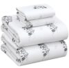 RUVANTI Flannel Sheets Set Queen Size, Soul Dog White