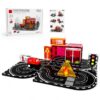 RYPTARK 30PCS Magnetic Tiles Route Track Set for Kids, Fire Rescue Building Toys with Moving Fire Truck with Track Alignment, STEM Educational, for Fire Station Pretend Play, for Kids Ages 4-8