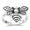 S925 Sterling Silver Elegant Bumble Bee Stacking Ring, Size 7