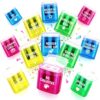 Sabary 24 Pack Manual Pencil Sharpener Bulk Dual Hole Rectangle Handheld Sharpeners with Motivational Quotes Assorted Color Pencil Sharpeners Bulk for Students Home Office School Classroom Prizes