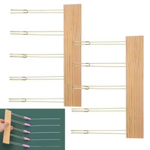 Sabary 2 Pcs Chalk String Line Markers for Chalkboards Blackboard Staff Liners Chalk Stick Holder Poles Wooden for Music Teachers Staff Drawing Scribe Tool Five-line Sheet Score Teaching Accessory