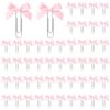 Sabary 50 Pcs Bow Paper Clips, Large Metal Binder Clip, Pink, Silver