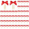 Sabary 50 Pcs Bow Paper Clips, Large Metal Binder Clip, Red, Gold