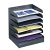 Safco Desk Organizer, 6 Shelves, Office and Classroom Mailbox, Mail Sorter, Commercial Grade Steel, Black