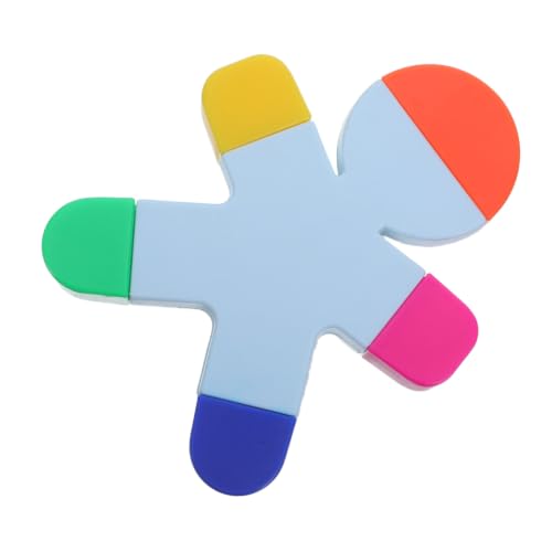 SAFIGLE 3pcs -in-1 Cute Human Shaped Highlighter Marker Pen with Multi-color Fluorescent Effect, Plastic Material, Efficient Line Highlighting for DIY Scrapbook Markers and Reading