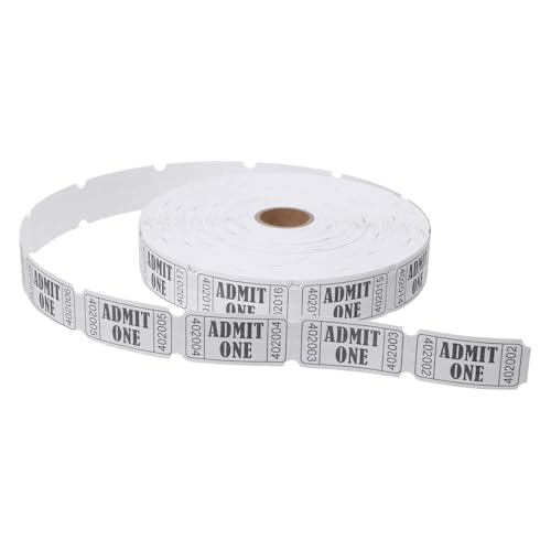 SAFIGLE Raffle Ticket Roll for Events and Fundraisers, Single White Paper Roll with Stylish Design and Enduring Print, for Class Rewards and Carnival Entry, Time-Saving Entry Tickets