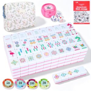 Sahteg 1.2-inch American Mahjong Tile Set with Carrying Bag and Accessories
