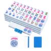 Sahteg 166pcs American Mahjong Tile Set with Blue Back Tiles for Family Night, 1.2-inch Mahjong Game Set with 3 Dice for Gathering, Party, Camping(Tiles Only)